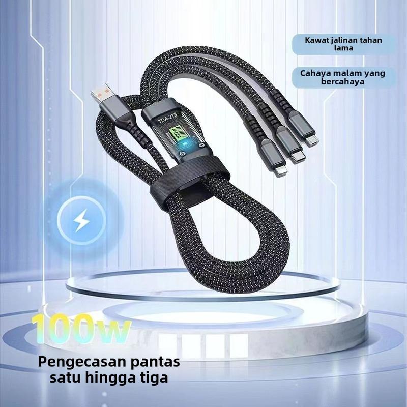 Product Introduction of [COD]Super 100W 3 in 1 Type-C Charging Cable for Huawei Oppo Vivo Charge - Phone 17
