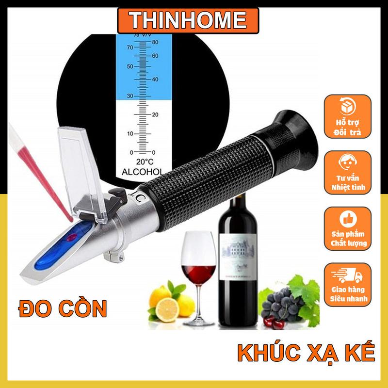 Khúc xạ kế đo nồng độ cồn 0 - 80% ATC trong dung dịch,rượu bia Máy đo độ cồn kiểm tra độ cồn Shop ThinHome