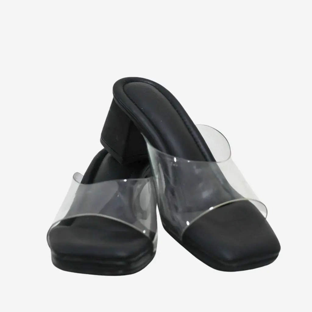 DREAM ELEVATE SLIM TRANSPARENT HEELS (5.5 CM) IN BLACK