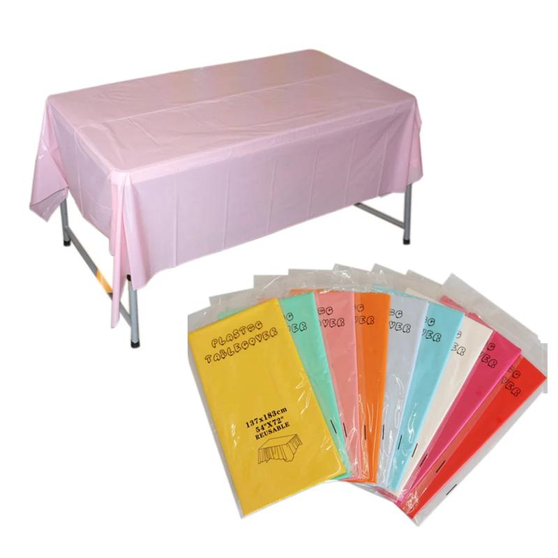 Product Introduction of Home Portable Disposable Party Tablecloth PE Tablecloth Birthday Dessert Table Solid Color Tablecloth Various Party Tablecloth 19