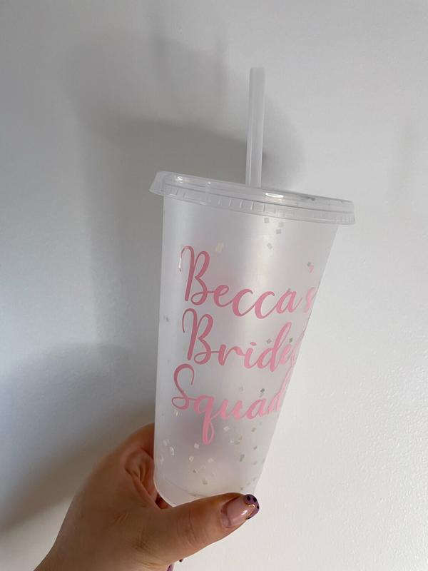 personalised hen party confetti cold cup  Drinkware Water Bottles Bottle Washable Reusable 0