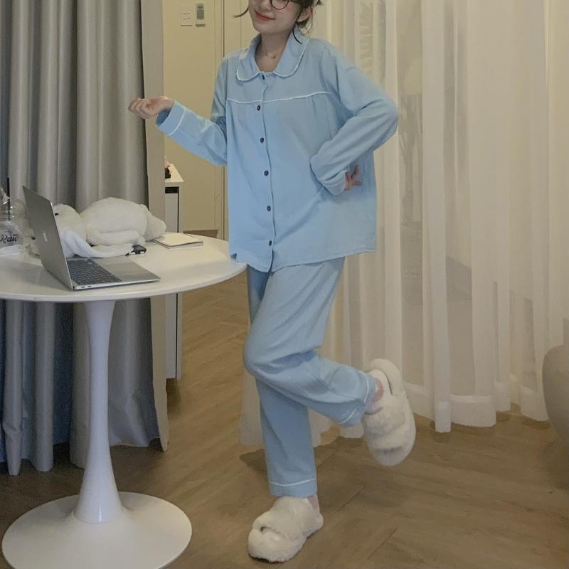 Đồ Ngủ Pijama Tay Dài Quần Dài Nữ JEM CLOSET Bộ Pijama Họa Tiết Trơn Form Rộng Thoải Mái Trẻ Trung Nhiều Màu KONOMO 8148