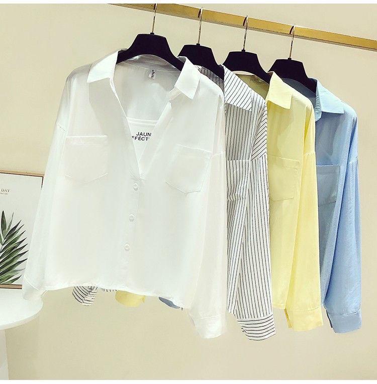 Product Introduction of Design White Younger Shirt Long Sleeve Women's Spring and Autumn 2023 New Korean Style Loose False Two Pieces All-Matching Top 13