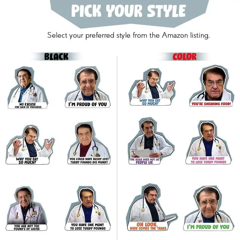 Doctor Nowzaradan Fridge Magnet, 12pcs/set Funny Doctor Nowzaradan Fridge Magnet, Decorative Sticker for Home Kitchen Office 4