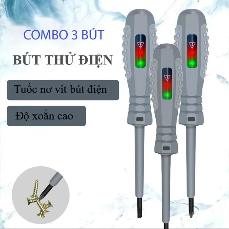 ( Combo 3 ) Bút Thử Điện Cảm ứng Thông Minh Đa Năng Tua Vít Từ Tính Đo Thông Mạch Tìm Chỗ Dây Đứt Ngầm