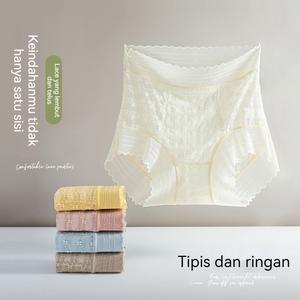 Seluar dalam renda pinggang tinggi dengan pengetat perut berasaskan udara, bahagian dalam sutera yang mesra kulit dan antibakteria, reka bentuk timbul tanpa garis dan mengangkat punggung, pembungkusan berasingan 3 keping