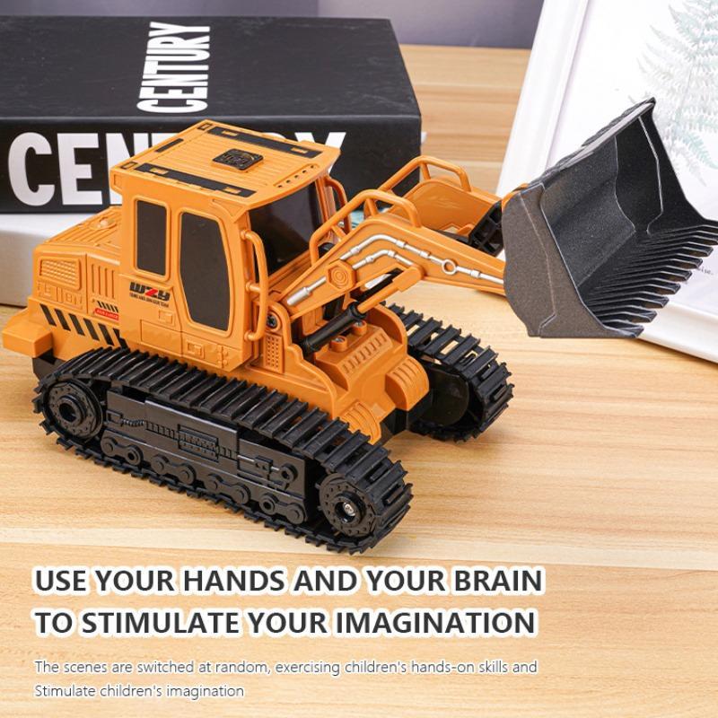 Remote Control Excavator Toy (1 Set), Rechargeable Light & Music Engineered Vehicle Toy, Intelligent Design, Creative Gift Car (Remote Control No Battery Provided), Gift for Boyfriend, Men's Gift 5