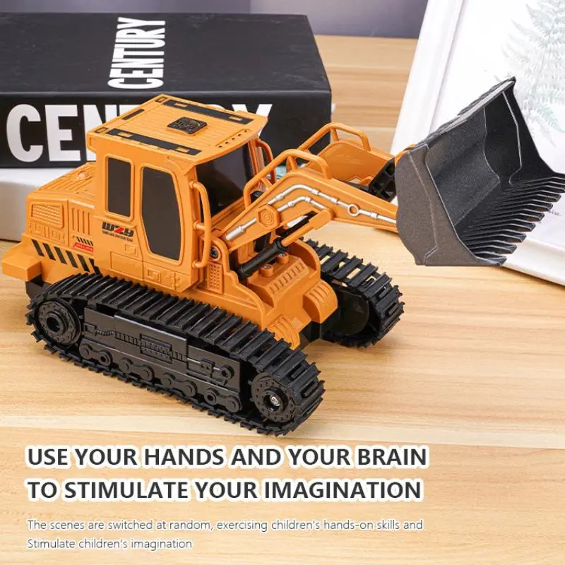 Remote Control Excavator Toy (1 Set), Rechargeable Light & Music Engineered Vehicle Toy, Intelligent Design, Creative Gift Car (Remote Control No Battery Provided), Gift for Boyfriend, Men's Gift 5