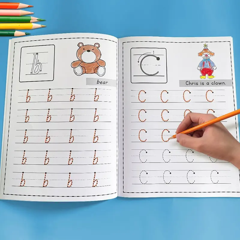 Trace Letters Workbook, 52 Pages Alphabet Practice Workbook, Kindergarten Learning English Writing Exercises Workbook 7