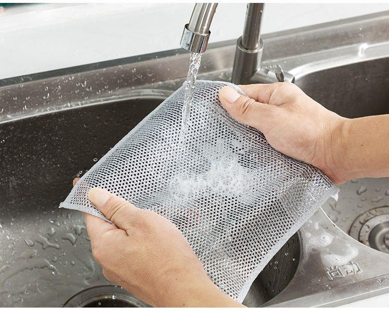 Product Introduction of Vải lau bát đĩa, Vải dây thép đặc biệt, Để rửa bát đĩa, Ngoại Cỡ, Dày dặn, Hai mặt, Sợi bạc, Kết hợp giẻ lau, Vải lau bát đĩa bằng dây bạc 10