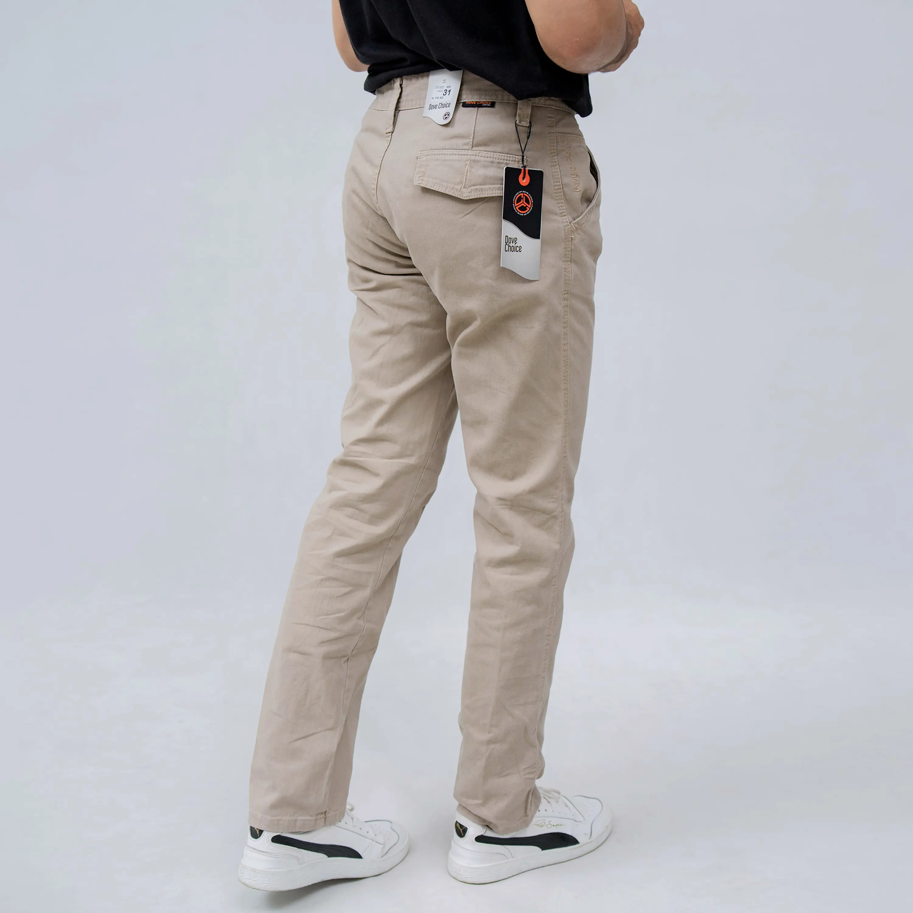 Dovechoice Celana Panjang Pria Kanvas Original Standar Abu Casual Cream Fit Hitam Katun