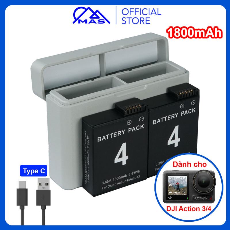  Pin sạc máy quay DJI Action 3 4 Combo Pin Hộp Sạc dành cho Action camera DJI Action 3 4 MAS Store 