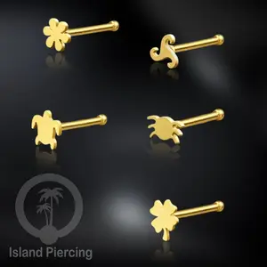 Nose Pin Piercing Jewelry Perhiasan Hidung warna gold byk pilihan motif menarik