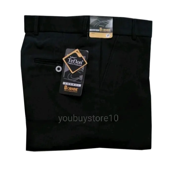 Celana Bahan Dasar Cardinal Premium Original Standar Reguler Pria Kerja Kantor Formal  Panjang Hitam Tebal 2