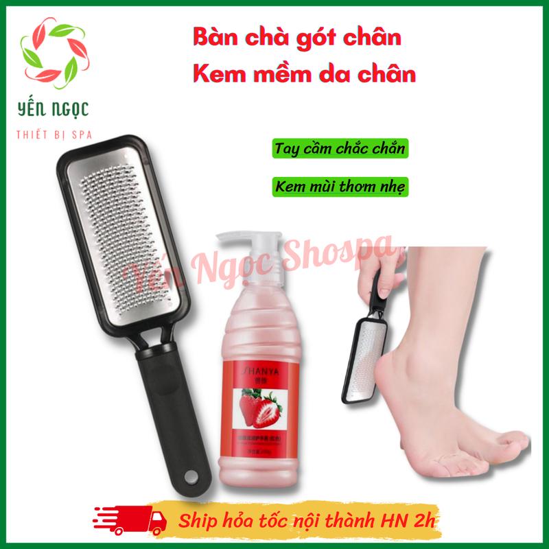 Bàn chà gót chân + kem mềm da chân cho chân nứt nẻ | Chà gót chân inox