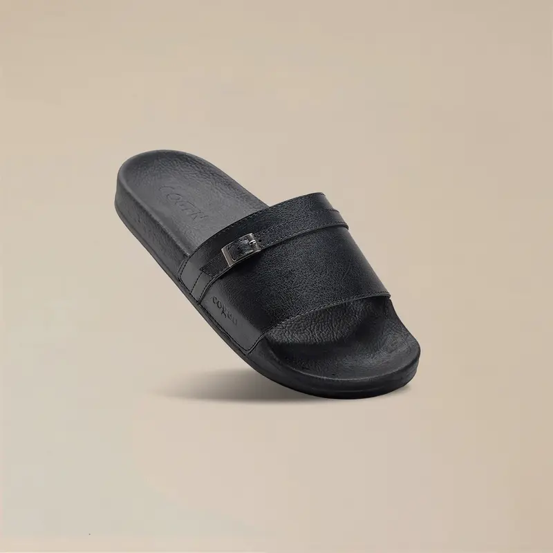 Cogen Sendal Flat Sandal Slop Wanita Slide Rubber Bym Series - Black 1