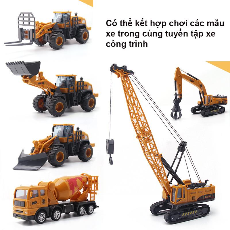 Mô hình xe xúc bánh xích cao su bằng nhựa ABS cứng cáp 360 độ kích thước lớn tỷ lệ 1:55 - Toy Đồ Chơi 6