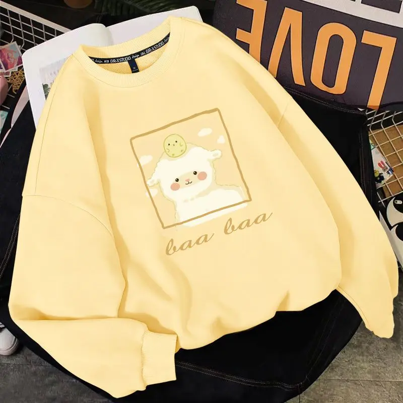 Áo Hoodie Dễ Phối Đồ Màu Vàng Sữa, Dành Cho Nữ, Hàng Mới Về 2024, Thích Hợp Cho Mùa Xuân Và Mùa Thu, Mỏng Và Nhỏ, Áo Dáng Rộng Thường Ngày Có Mũ Trùm Đầu, Thời Trang Ins