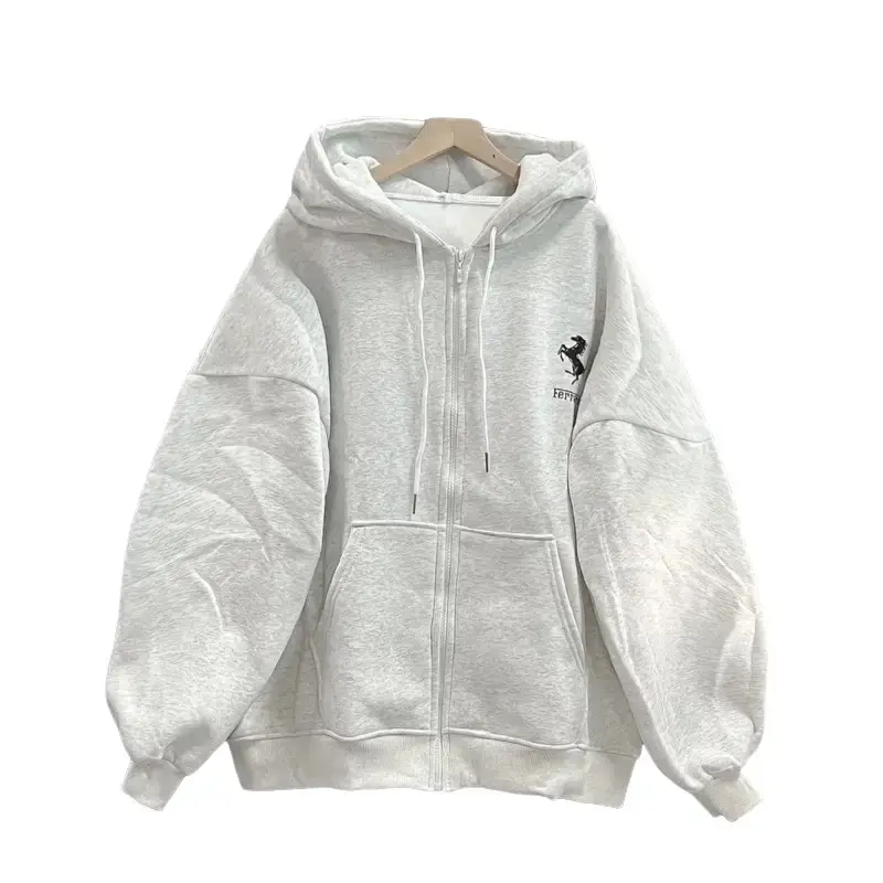 Áo hoodie nỉ thêu ngựa đủ size 40-75kg chất nỉ tàu áo unisex Top Women Cotton Menswear