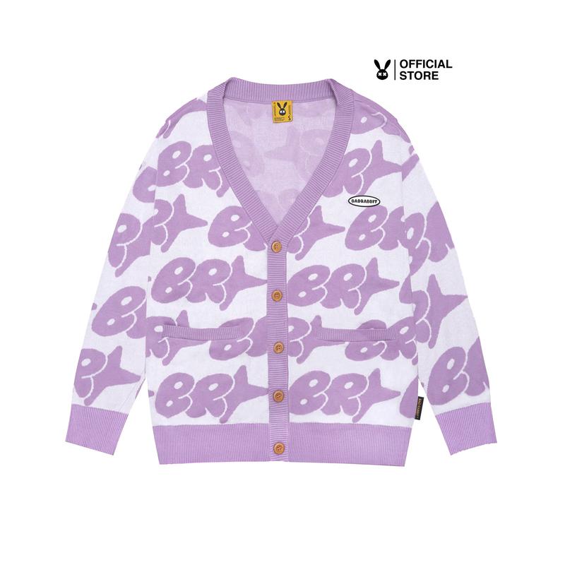  Áo Khoác Cardigan Nam Nữ Cotton Bad Rabbit PURPLE CARTOON CARDIGAN - LOCAL BRAND CHÍNH HÃNG 
