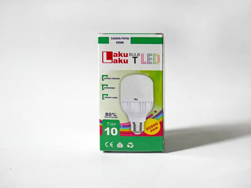 Paket Lampu Laku Laku Bulb T LED 10 Watt 10 Pcs Cahaya Putih Tahan Hingga 20.000 Jam Tabung 3