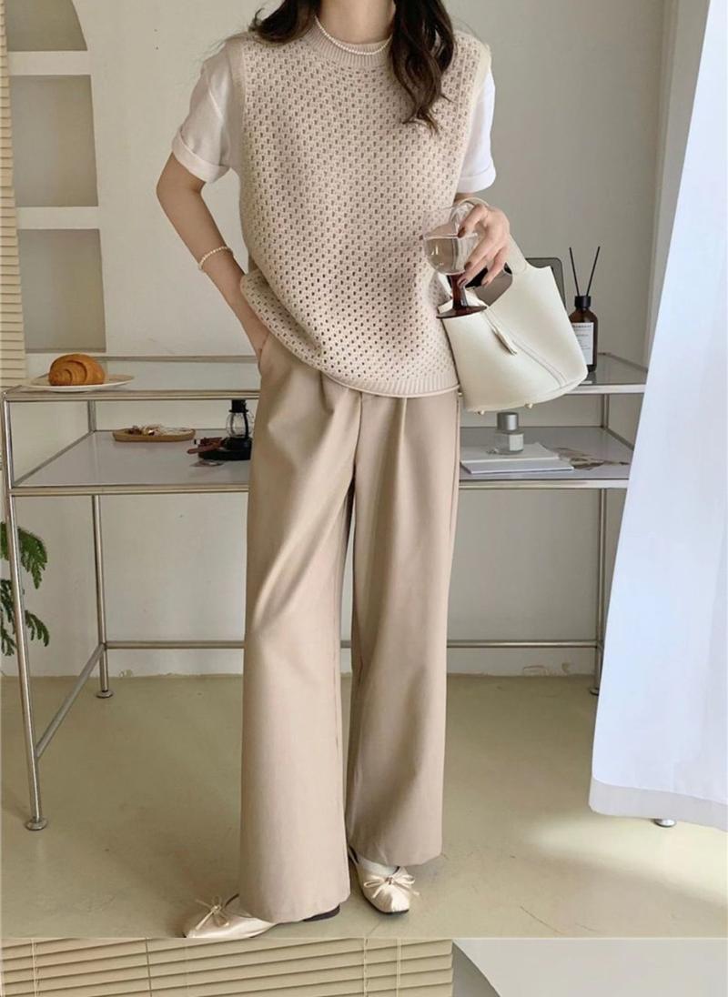 Product Introduction of Áo Len Nữ, Áo Vest Rỗng Màu Trơn, Đa Năng, Dệt Kim, Đơn Giản, Mỏng, Cổ Chữ O, Thời Trang Retro, Dáng Rộng, Ulzzang, Streetwear 17