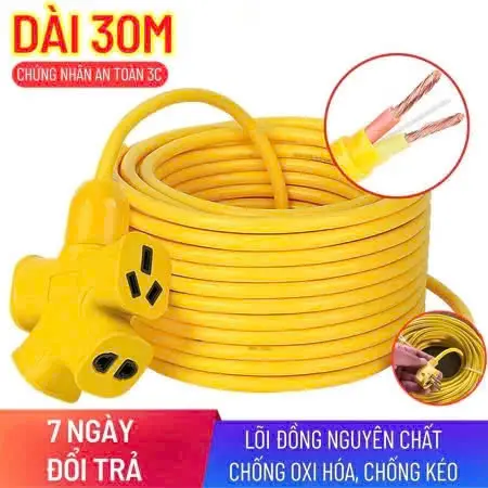 [ SIÊU SALE ] `Cuộn Dây Điện Dài 30M Kèm Ổ Cắm, Phích Cắm Đúc Chịu Lực Cao Đa Năng Tiện Lợi Dài