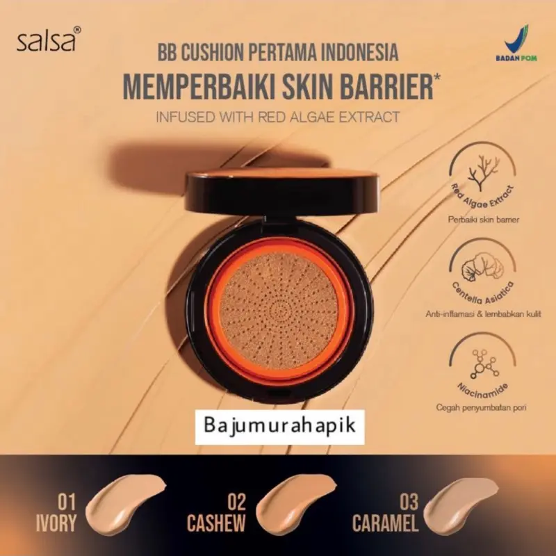 Salsa Cover Me BB Cushion Foundation SPF 30 Niacinamide Red Blemish  Wajah Waterproof Oily 1