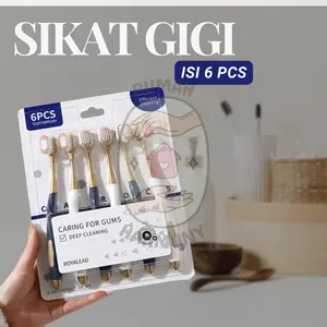 1 Set isi 6 Pcs Sikat Gigi Dewasa Lembut Bulu Halus
