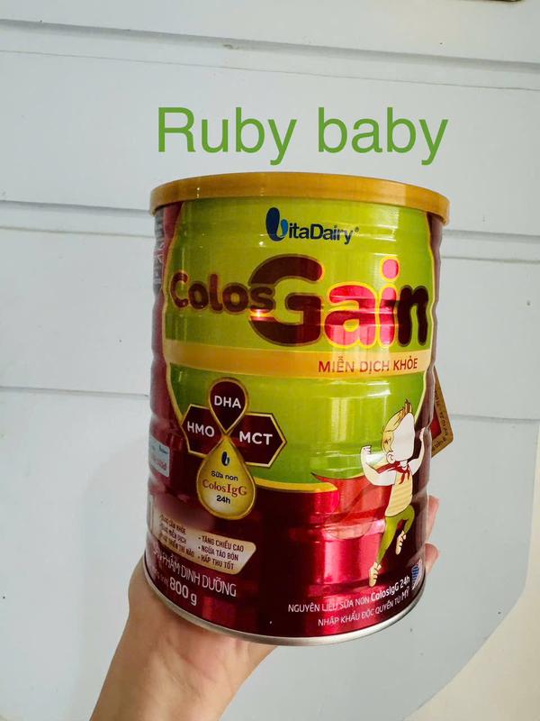 Vitadairy - Ruby baby - combo 4 lon sữa công thức tăng trưởng Colos Gain lon 800g cho bé