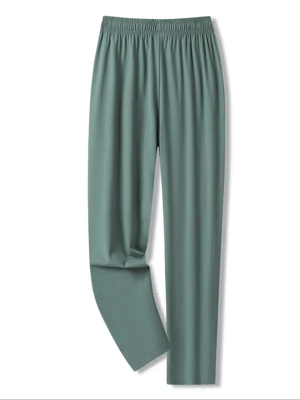 Women's Solid Color Drawstring Waist Sports Joggers, Casual Lightweight Straight Leg Pants for Summer, Ladies Sportswear for Indoor Outdoor Wear 5