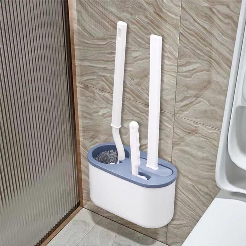 Dụng Cụ Chà Rửa Toilet 3 trong 1 - Bộ 3 Cọ bồn cầu silicon, chà toilet nhà vệ sinh 2