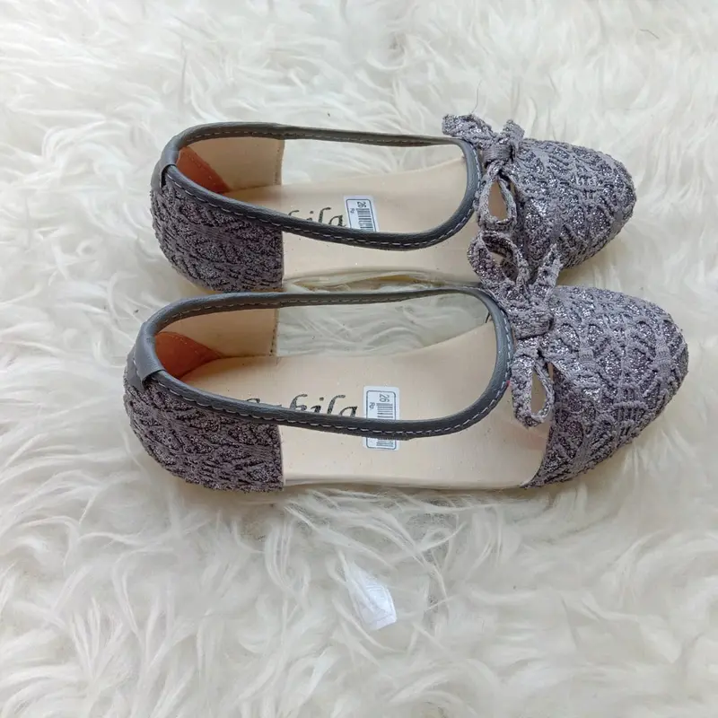khainuna sepatu flat kaca brukat size 26-30 31-35 anak kaki fashion Tanpa Hak 4