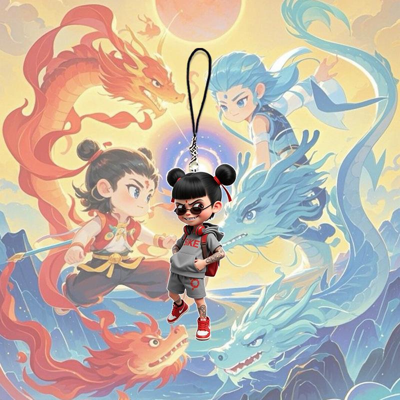 Product Introduction of Nezha 2 Phone Charm Nezha 2 Demon Child Naohai Cartoon Anime High-Value Phone Chain Nezha Ao Bing Backpack Pendant 9