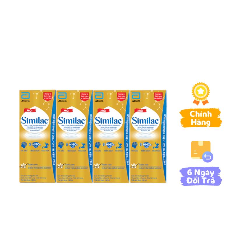 Sữa tiệt trùng Similac hương vani 180ml (Lốc 4 hộp)