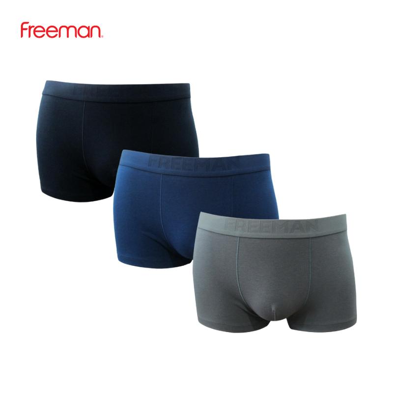 Combo 3 Quần lót nam boxer đùi FREEMAN chất liệu cotton thấm hút mồ hôi tốt thoáng mát BO501 