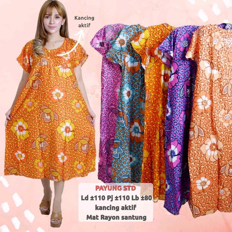 Paket Hemat 5 PCS DASTER PAYUNG STANDAR Nyaman Rayon Motif Busui Kancing Bumil 3