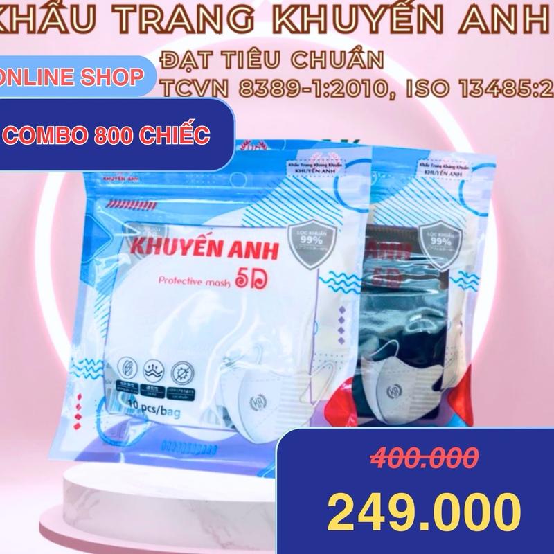 (Combo 800 chiếc ) khẩu trang 5d mask khuyến anh 3 lớp hương quế , kháng khuẩn chống bụi mịn chống nước chống tia uv , phụ kiện thời trang cho cả nam và nữ Phụ Kiện Accessories