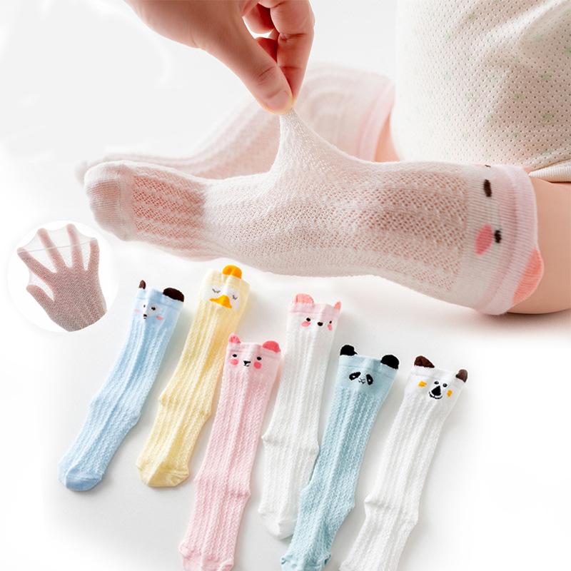  Tất lưới cotton tới đùi thoáng khí cho bé trai bé gái 0-3 tuổi 
