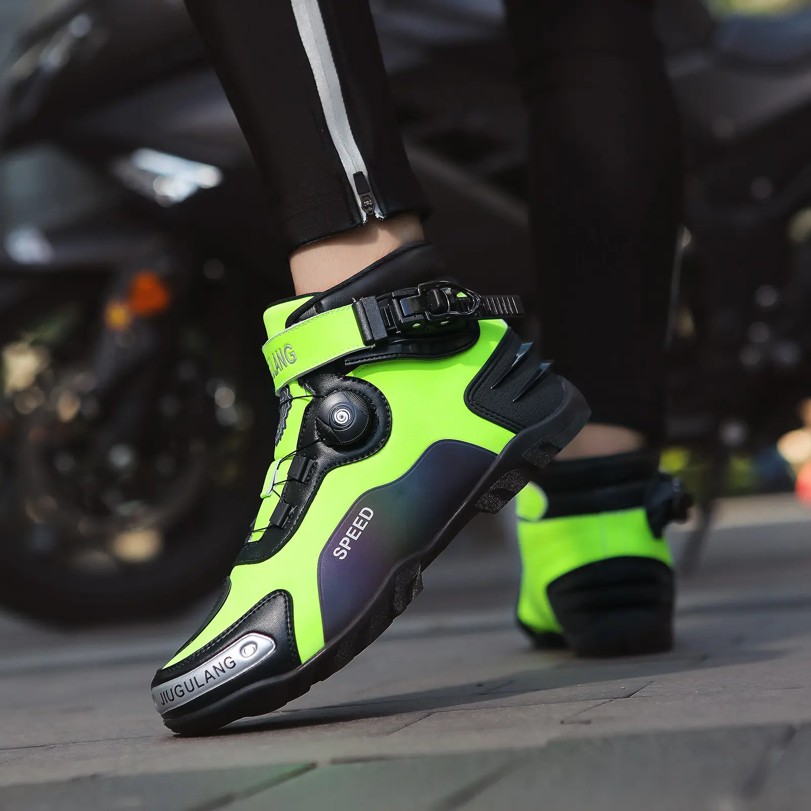 Cycling Shoes Four Seasons Locomotive Shoes Cycling Shoes Men's Motorcycle Shoes Women's Off-Road Racing Boots Four Seasons Motorcycle Travel Equipment Riding