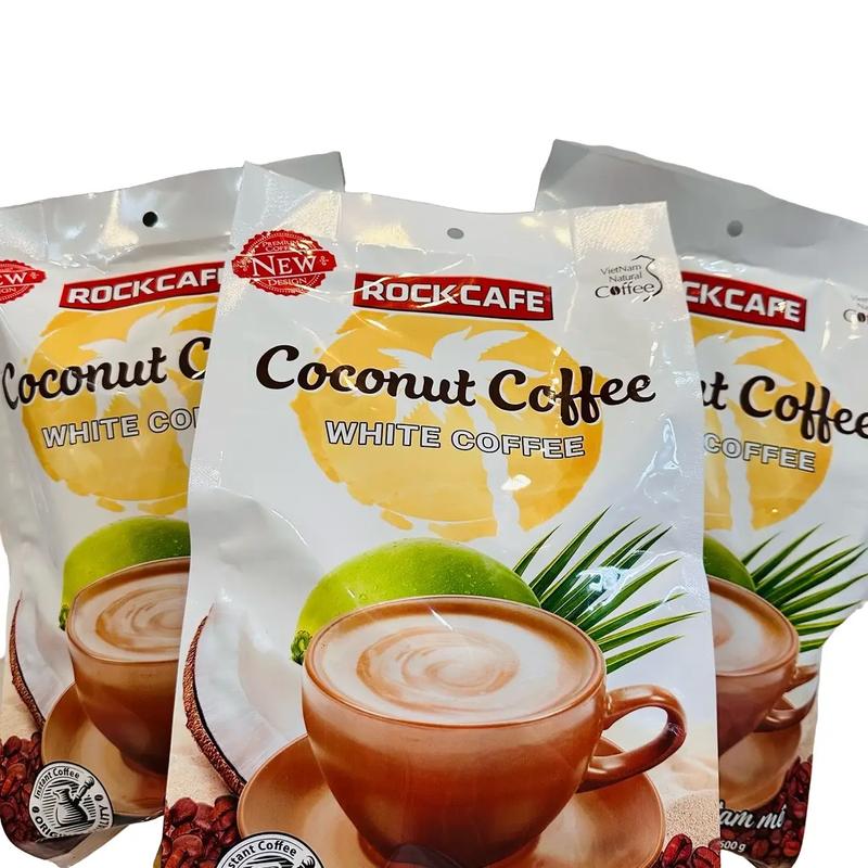 ( 3 TÚI) CÀ PHÊ DỪA ROCK CAFE 1 túi 30 gói x 20g Cafe Coffee Cà Phê