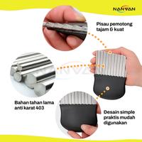 Gambar NANVAN NVN-HMLV27 Pisau Potong Gelombang Kentang,Wortel & Timun Stainless Multifungsi - KECIL dari NanvanOfficialStore Kota Administrasi Jakarta Barat 4 Tokopedia