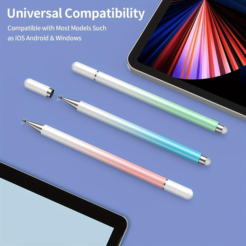 2 In 1 Stylus Pen with Magnetic Cap, High Sensitivity Disc & Fiber Tip Stylus Pen, Universal Stylus Pen Compatible with iPad, iPhone, Android, Microsoft Tablets 4