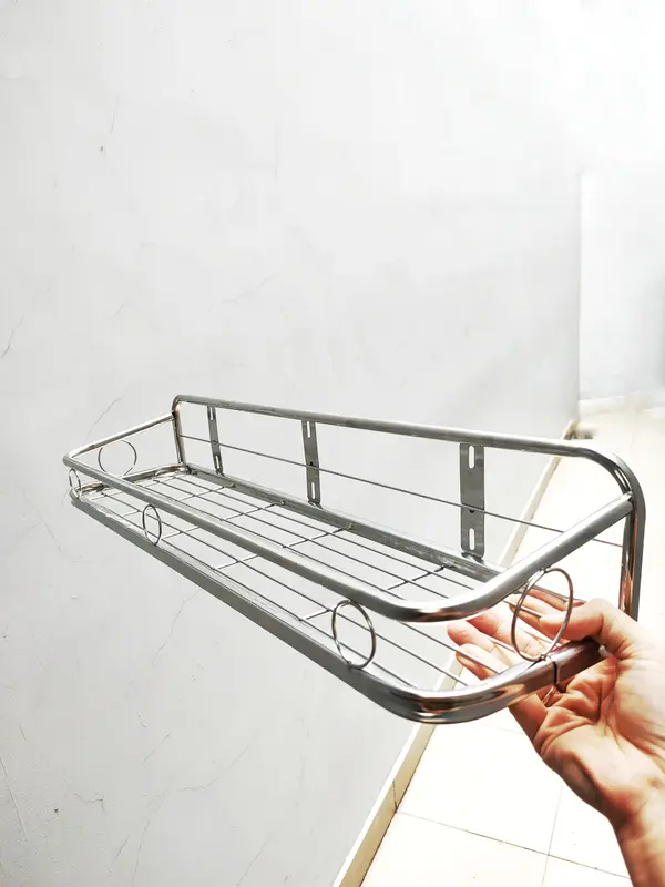 Kệ Inox 201 Đa Năng Gia Vị, Xà Phòng Inox Treo Tường (Tặng Kèm Đinh) 2