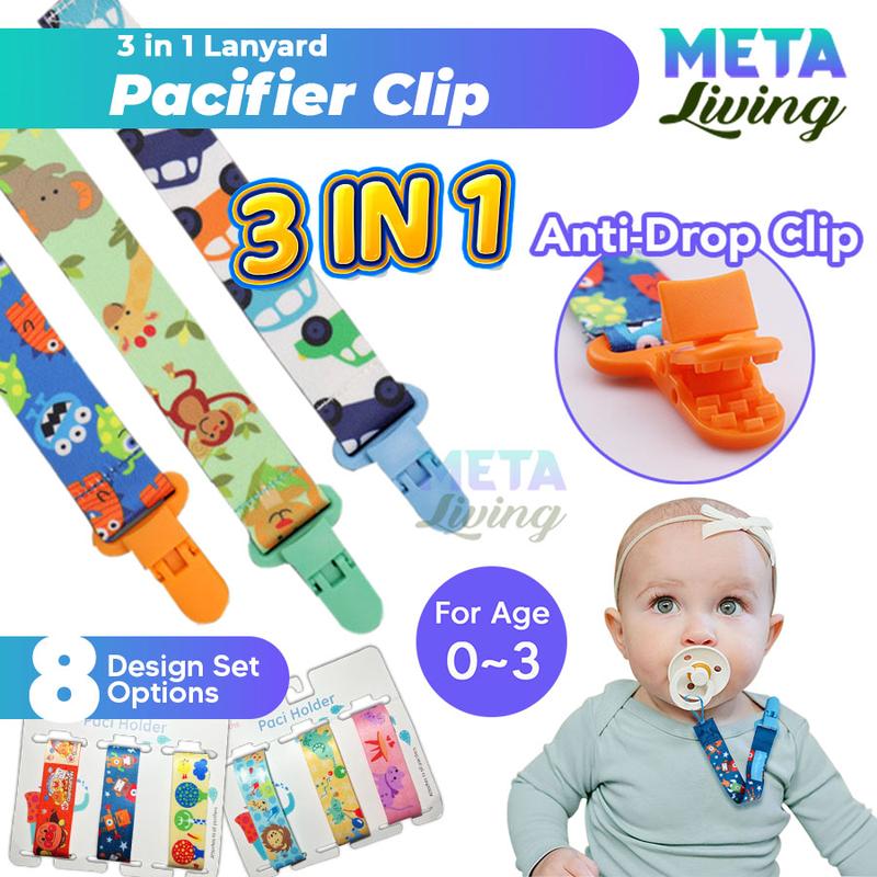 Pacifier 3 In 1 Lanyard Clip Baby Teething Soother Strap Pacifier ...