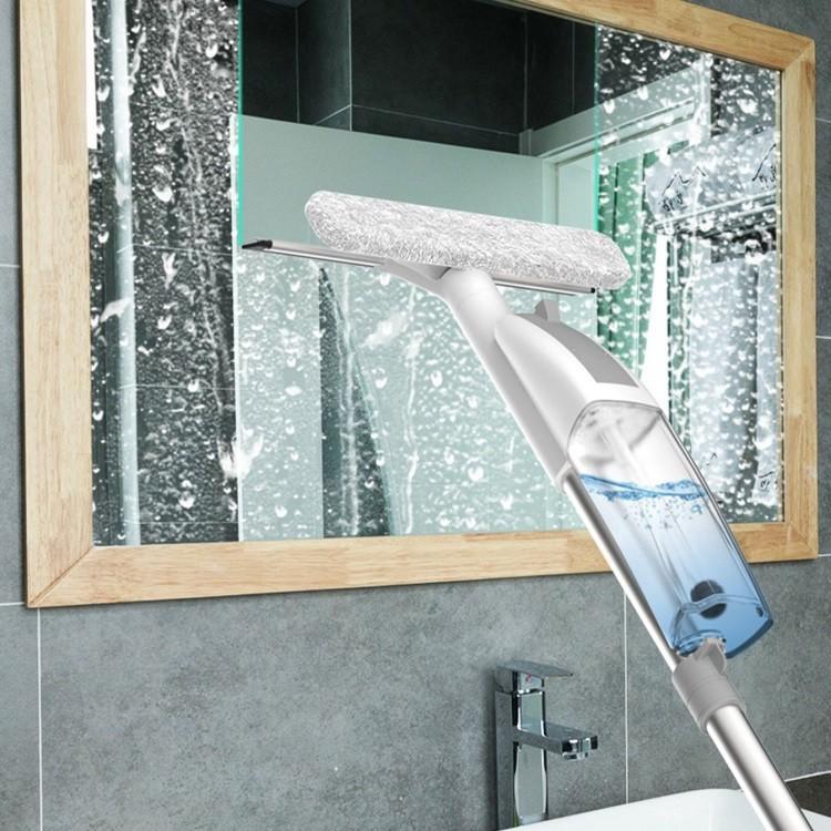 Cây lau kính có bình xịt nước tự động dài 1m05, dụng cụ lau kính vệ sinh cửa sổ, gương kính - chổi lau kính đa năng 3