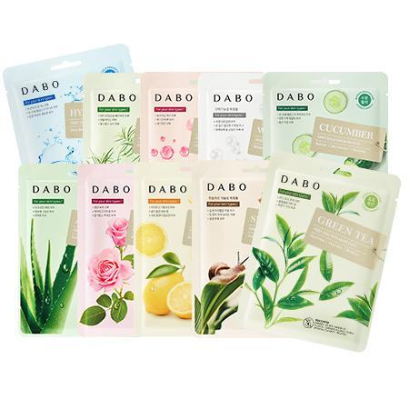 Product Introduction of [MỸ PHẨM DABO CHÍNH HÃNG] Bộ 10 miếng đắp mặt nạ dưỡng da cấp ẩm làm dịu da Trà xanh/ Lô hội/ Collagen/ Ốc sên/ Dưa leo/ Hoa hồng/ Ngọc Trai/ HA (23G) Skincare Mask Dưỡng Ẩm Da Dưỡng Da Mặt Làm Đẹp Da 7