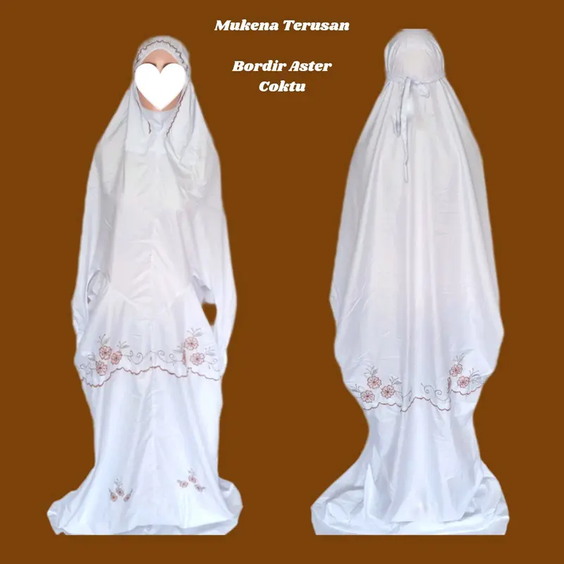 Mukena terusan lajuran bordir murah Cantik 6