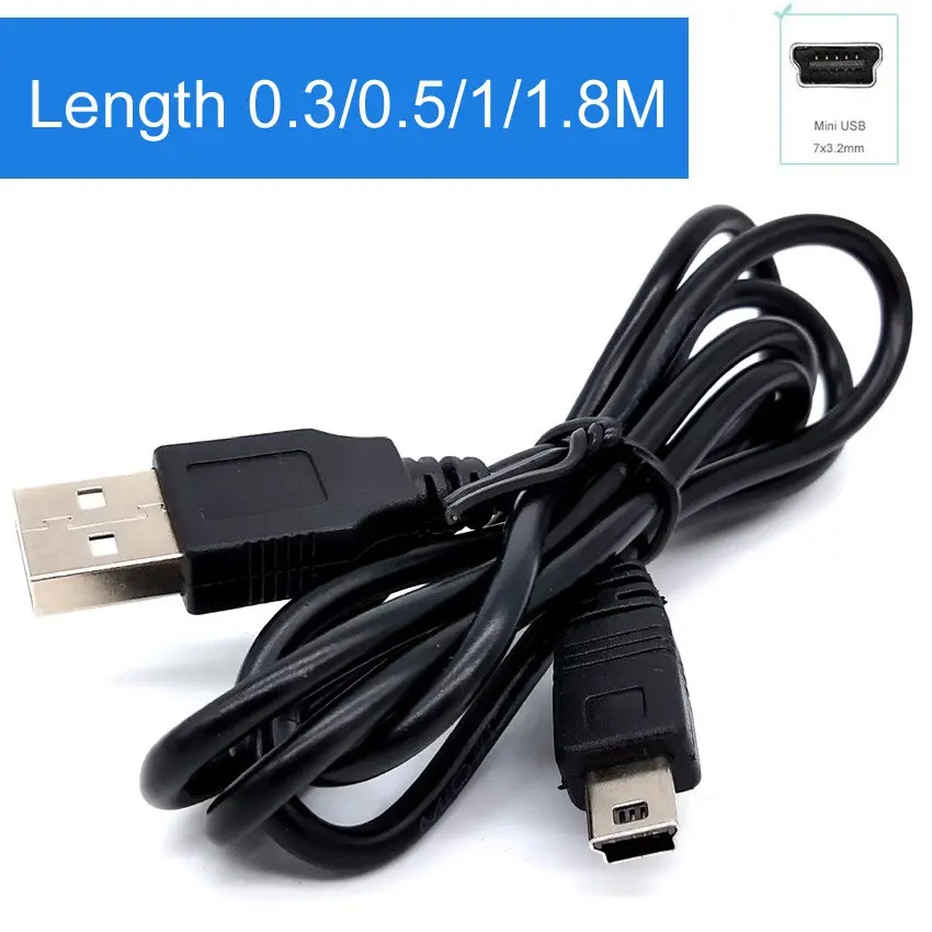 0.3/0.5/0.8/1/1.5/1.8/3M - Mini USB 5 Pin Cable Charger Cord for PS3 Controller/PDA /MP3 /PSP