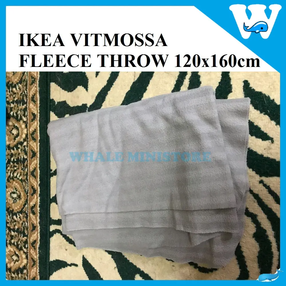 IKEA SOFT GREY THROW FLEECE BLANKET 120X160CM / SELIMUT KELABU